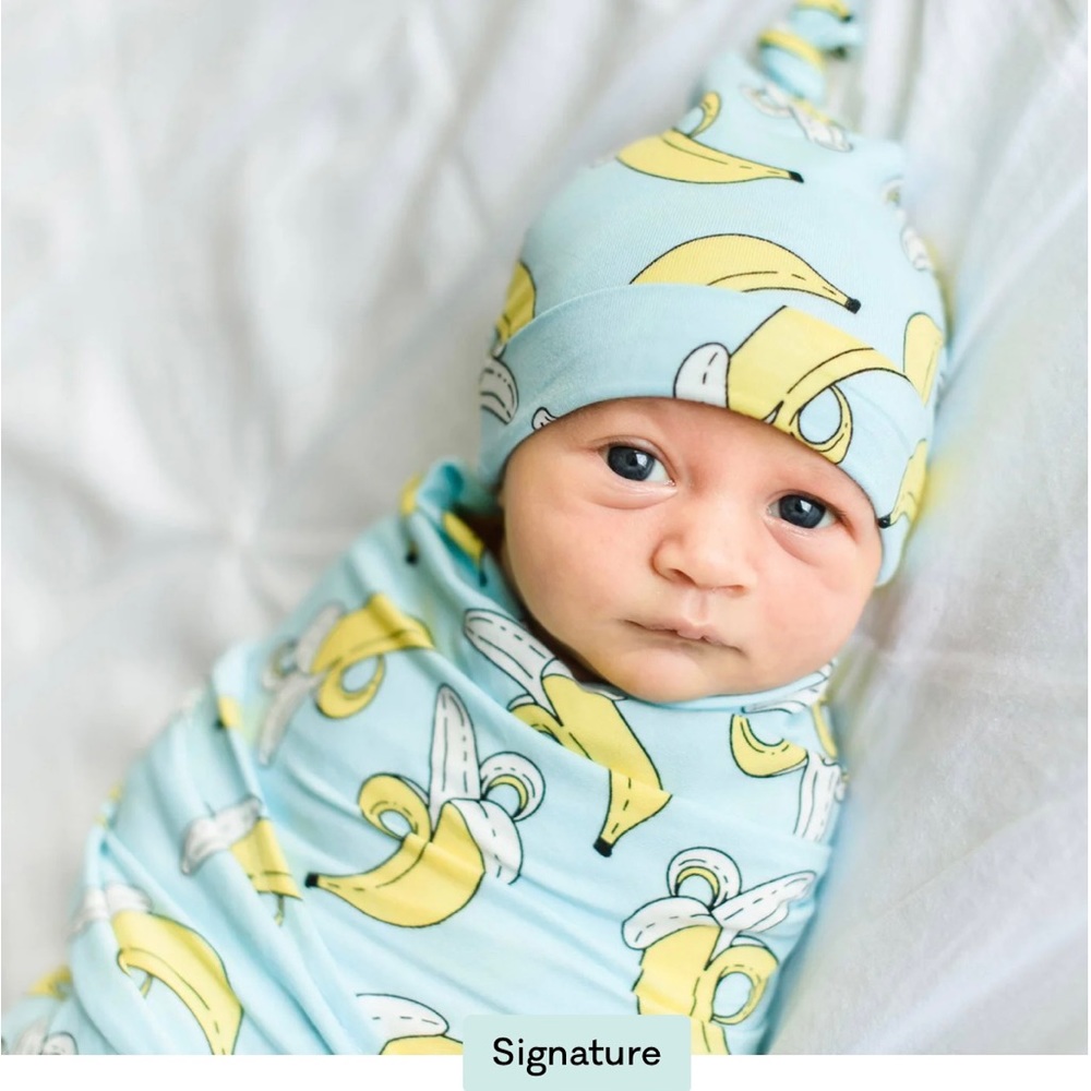 Little Sleepies bamboo swaddle and hat set